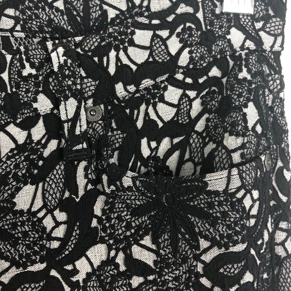 7 For All Mankind Black Lace Jacquard Pants - Picture 5 of 8
